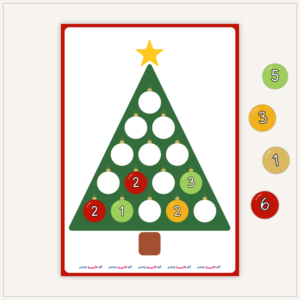 Matematyczna Choinka – gra edukacyjna do druku z bombkami do układania